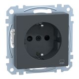 SCHUKO socket with computer marking, touch protection, plug-in terminals, anthracite, system M