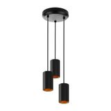 CHLOE GU10 x 3 IP20 pendant lamp black golden round base