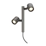 NEW MYRA 2 lamp head, GU10, max. 2x4W, IP44, anthracite