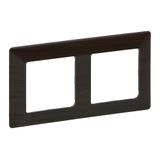 Plate Valena Life - 2 gang - dark wood