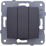 Karre Plus-Arkedia Dark Grey Three Gang Switch