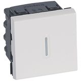 2-way switch Mosaic - whith LED indicator - 20 AX - 250 V~ - 2 modules - white