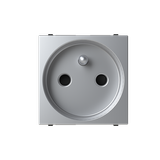 N2287.6 PL Socket outlet FR Silver - Zenit