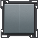 Finishing set for two-circuit switch, two-way switch + N.O. push butto