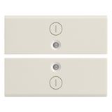 Two half-buttons 2M I/O symbols white