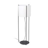 DRUM BLACK FLOOR LAMP BEIGE LAMPSHADE 1XE27