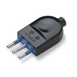 PLUG 2P+E 10A BLACK "BLUELINE"