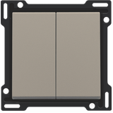 Finishing set for two-circuit switch, two-way switch + N.O. push butto