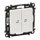 Illuminated 2-gang 1-way switch Valena Life - 10 AX - 250 V~ - white