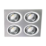 Helium Quad Recessed Light Aluminium