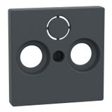 Central plate for antenna sockets, anthracite, system M