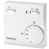 Room controller, 5-30C, AC 230V, 1NC, 10 A, on/off and additional heat. including lamp