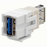 USB-A Keystone-Modul, reinweiß (ähnlich RAL 9010), für Montageadapter KMK-MA Up und andere Einbauadapter