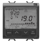 TIMED THERMOSTAT DAILY/WEEKLY PROGRAMMING - 230V ac 50/60Hz - 2 MODULES - SATIN BLACK - CHORUSMART