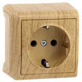 Vera Oak Earthed Socket