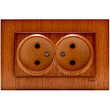 Novella Walnut Tree Two Gang Socket