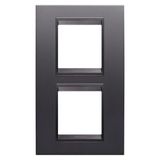 LUX INTERNATIONAL PLATE - IN PAINTED TECHNOPOLYMER - 2+2 MODULES VERTICAL - SLATE ABSOLUTE - INNER FRAME MATT SLATE - CHORUSMART