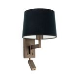 ARTIS BRONZE WALL LAMP WITH READER BLACK LAMPSHADE