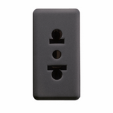 EURO-AMERICAN STANDARD SOCKET-OUTLET 250/125V ac - 2P+E 15A - 1 MODULE - SYSTEM BLACK