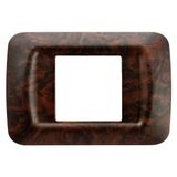 TOP SYSTEM PLATE - IN TECHNOPOLYMER - 2 GANG - ENGLISH WALNUT - SYSTEM