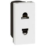 Socket 2P 10/16A EUROUS Shuttered White , Legrand - Arteor