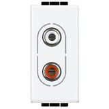 Double RCA socket LivingLight 1 module white