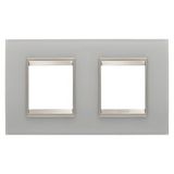 LUX INTERNATIONAL PLATE - IN GLASS - 2+2 MODULES HORIZONTAL - NATURAL REFLECTION - INNER FRAME MATT LIGHT BRONZE - CHORUSMART