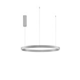 Triac Dimmable Brushed Silver Aluminium  & Acrylic  LED 77 Watt 220 Volt  3326Lm 3000K IP20  Up & Down Light  D: 80 H: 150 cm Adjustable Height