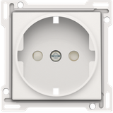 Finishing set for socket outlet with side earthing and shutters, white