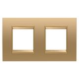 LUX INTERNATIONAL PLATE - IN METAL - 2+2 MODULES HORIZONTAL - GOLD  - INNER FRAME MATT GOLD - CHORUSMART