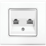 Linnera S White Two Gang Data Socket (2xCAT5)