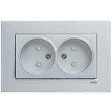 Novella Silver Two Gang Socket