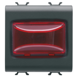 PROTRUDING INDICATOR LAMP - 12V ac/dc / 230V ac 50/60 Hz - RED - 2 MODULES - SATIN BLACK - CHORUSMART