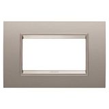 LUX PLATE - IN METAL - 4 MODULES - PEARLY BRONZE - INNER FRAME MATT LIGHT BRONZE - CHORUSMART