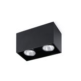 TECTO BLACK CEILING LAMP 2 X GU10 50W