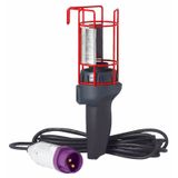 Construction site portable lamp 24V 60W maximum compact IP20 with straight Hypra plug and 10m cord length