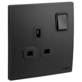 281116MB Mallia Senses 1 gang BS switched socket outlet double pole - 13A