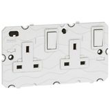 Arteor 2 Gang 13A Double Pole Switched Socket Outlet White