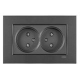 Novella-Trenda Dark Grey Two Gang Socket Child Protection