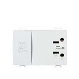 2P shaver socket outlet with insulating transformer, power supply 230V~ 50/60Hz. Output voltage 125V~ (American standard 2P socket) or 230V~ (2P socket, P11 type) White - Chiara