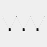 Pendant Attic 3 bodies Rectangular Shape 2200mm E27 23W Black