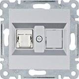 RJ45 socket - silver