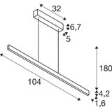 ONE LINEAR 100 24W 1250/1950lm ?90 230V 2,7/3K brass