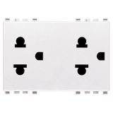 Two 2P+E 16A USA+EU SICURY outlets white