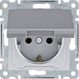 Schuko socket and cover P44 - silver