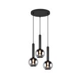 Clayton pendant 3-pc E27 matt black