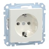 SCHUKO socket, screw lift terminals, polar white, system M MEG2401-0419