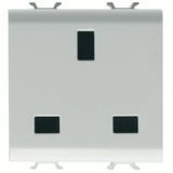 BRITISH STANDARD SOCKET-OUTLET 250V ac - 2P+E 13A - 2 GANG - SATIN WHITE - CHORUSMART