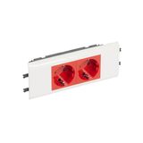 PRISE SPEC. DLP SUPPORT COUV 65 INTEGRE SCHUKO 2X2P+T DETROMPEE  BORNES AUTO