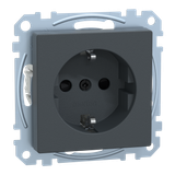 SCHUKO socket, increased contact protection, plug-in terminals, anthracite